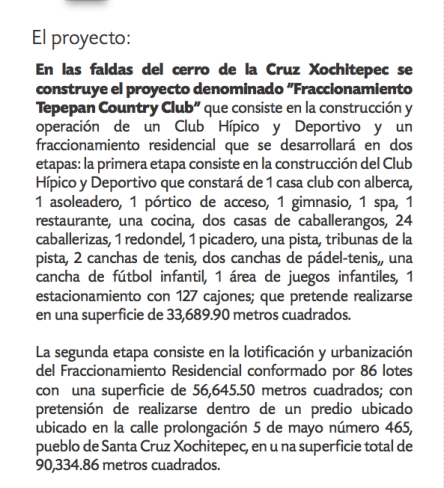 El proyecto del Tepepan Country Club